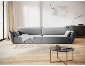Canapea gri deschis cu tapițerie din catifea 248 cm Vanda – Mazzini Sofas