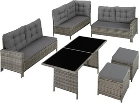 Set mobilier de grădină luxos din ratan Avenberg BARLETTA gri/gri închis