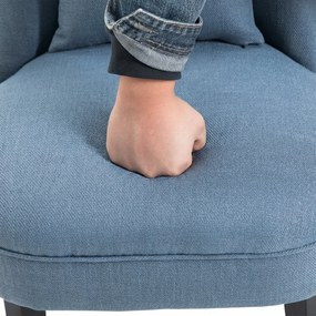HOMCOM Fotoliu Tapițat cu Pernă și Picioare Antiderapante, Fotoliu din Material Textil, 52,5x69x77 cm, Albastru | Aosom Romania