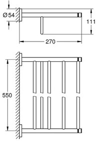 Bara portprosop cu suport Grohe Essentials 60 cm crom lucios