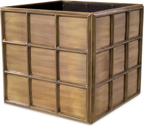 Ghiveci, Vas decorativ din otel inoxidabil Grid L alama vintage