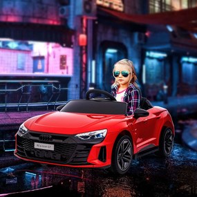 HOMCOM Masina electrica pentru copiii  37-60 luni Licenta Audi cu claxon si butoane muzicale, centuri de siguranta | Aosom Romania