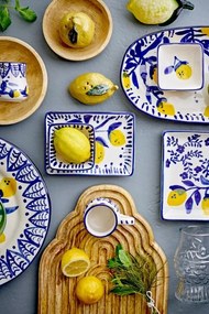 Platou din ceramica pictat manual, design mediteraneean, "Maxima"