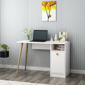 Masă de lucru CANNAS 110x74 cm alb/maro