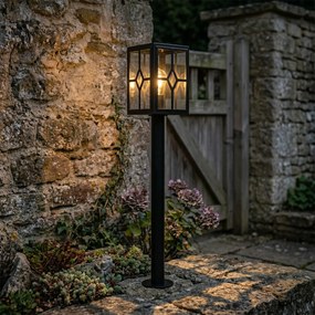 Lampă clasică de exterior cu stativ negru 100 cm IP44 - Dover