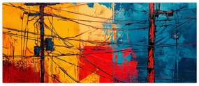 Tablou - Linii electrice abstracte (120x50 cm)
