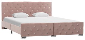 286827 vidaXL Cadru de pat, roz, 160 x 200 cm, catifea