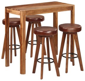 vidaXL Set mobilier bar, 5 piese, 115x56x107 cm lemn masiv