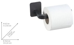 Suport pentru hârtie igienică negru autoadeziv din plastic Parma – Allstar