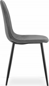 OFERTA Scaun de catifea gri inchis COMO cu picioare negre calitate II