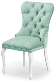 Scaun tapitat Madame Charlotte menta/alb