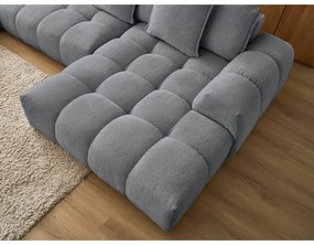 Colțar gri închis extensibil/cu spațiu de depozitare cu tapițerie din chenille (cu colț pe partea stângă/în formă de "U") Everest – Bobochic Paris