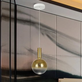Pendul LED design modern Matices alb/auriu