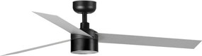 Lustra LED cu Ventilator tavan si telecomanda CRUISER TEK L negru/aluminiu 3000K