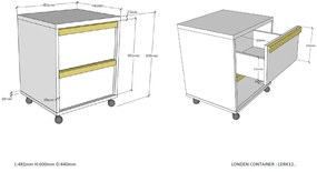 Dulap pentru copii gri închis 48x60 cm London – Vipack