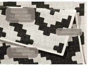 Covor adecvat pentru exterior NORTHRUGS Malta, 80 x 250 cm, negru - crem