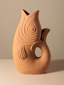 Vaza decorativa, portocalie, din ceramica, Fish