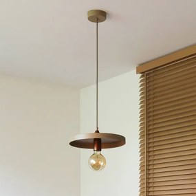 Duolla - Lustră suspendată pe cablu IRONLINE 1xE27/15W/230V Ø 30 cm bej/cupru