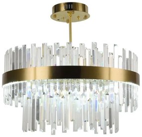 Lustră LED dimabilă pe tijă LED/80W/230V 3000-6500K auriu + telecomandă