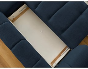 Colțar albastru închis extensibil/cu spațiu de depozitare (cu colț pe partea dreaptă/cu șezlong) Fuji – Bobochic Paris