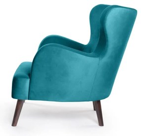 Fotoliu turcoaz wing cu tapițerie din catifea Noemye – Bonami Selection