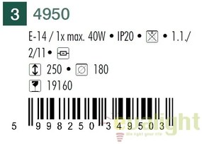 Veioza / Lampa de masa cu design modern, Salem 4950 RX