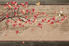 Tapet Premium Canvas - Abstract copac cu flori