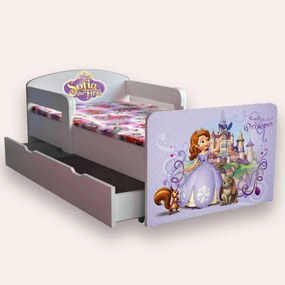 Patut copii de gradinita cu Sofia Mic 2-6 ani 130x60 cm varianta cu sertar Fara saltea CMG51894319415636