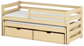 Pat pentru copii 90 x 190 cm SIMO (cu somieră și sp. depozitare) (Pin). Promo -10%. 1013056