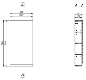 Dulap baie suspendat Cersanit Moduo, o usa, 40 cm, antracit Antracit, 400 mm