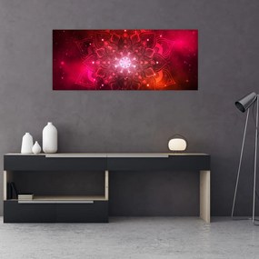 Tablou abstracției roșii (120x50 cm)
