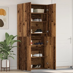 vidaXL Dulap pentru pantofi Lemn vechi 80x35,5x180 cm Lemn recompozit
