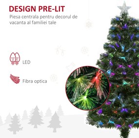 Pom de Craciun Brad Artificial 120 cm brad cu Lumini LED decoratiune de craciun HOMCOM | Aosom RO