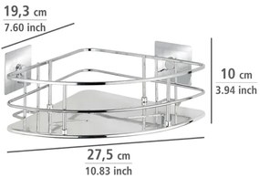 WENKO 23856800 - Poliță TURBO-LOC QUADRO ED. 27,5x19,3 cm inox/crom lucios