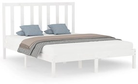 3106779 vidaXL Cadru de pat, alb, 160x200 cm, lemn masiv