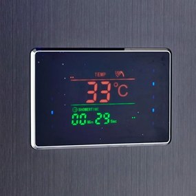 RESIGILAT- Panel de duș, afișaj digital, lumină LED, hidromasaj, cap de duș Ploaie, Cascadă, duș de mână, hidromasaj, negru, SS07