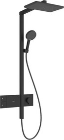 Coloana de dus cu baterie termostatata Hansgrohe Raindance Alive Q para cu 3 functii finisaj negru mat