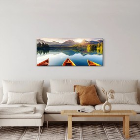 Tablou - Lac cu bărci (120x50 cm)