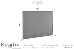 Tăblie de pat bej 200x120 cm Natalia – Milo Casa
