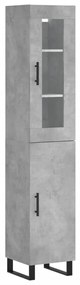 3199197 vidaXL Dulap înalt, gri beton, 34,5x34x180 cm, lemn prelucrat