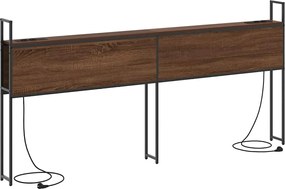 vidaXL Tăblie de Depozitare cu Stație de Încărcare cu raft Stejar brun