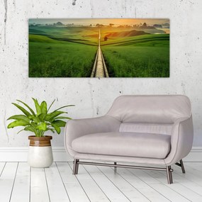 Tablou - Răsărit de soare peste vale (120x50 cm)