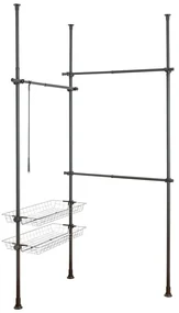 Suport telescopic pentru haine Wenko Herkules Duo, negru