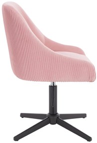 HR920CROSS Scaun Roz Pudra din Catifea cu Bază Neagră
