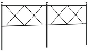 376538 vidaXL Tăblie de pat metalică, negru, 180 cm