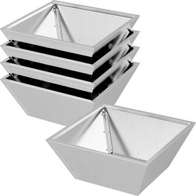 vidaXL Vază pentru Grădină 5 pcs Argintiu 40 x 40 x 15 cm