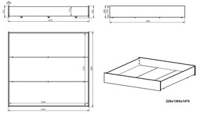 Pat matrimonial alb cu spațiu de depozitare 140x190 cm Gabi – Marckeric