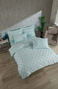 Set lenjerie pat KARELI SATEN, verde menta, bumbac/poliester, 200x220