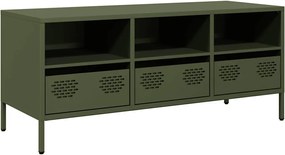 vidaXL Dulap TV, verde măsliniu, 101,5x39x43,5cm, oțel laminat la rece