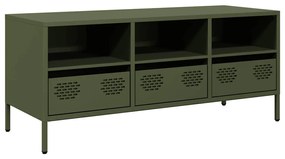 851326 vidaXL Dulap TV, verde măsliniu, 101,5x39x43,5cm, oțel laminat la rece